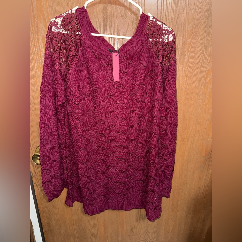 Andrée by Unit Burgundy Knit Sweater
